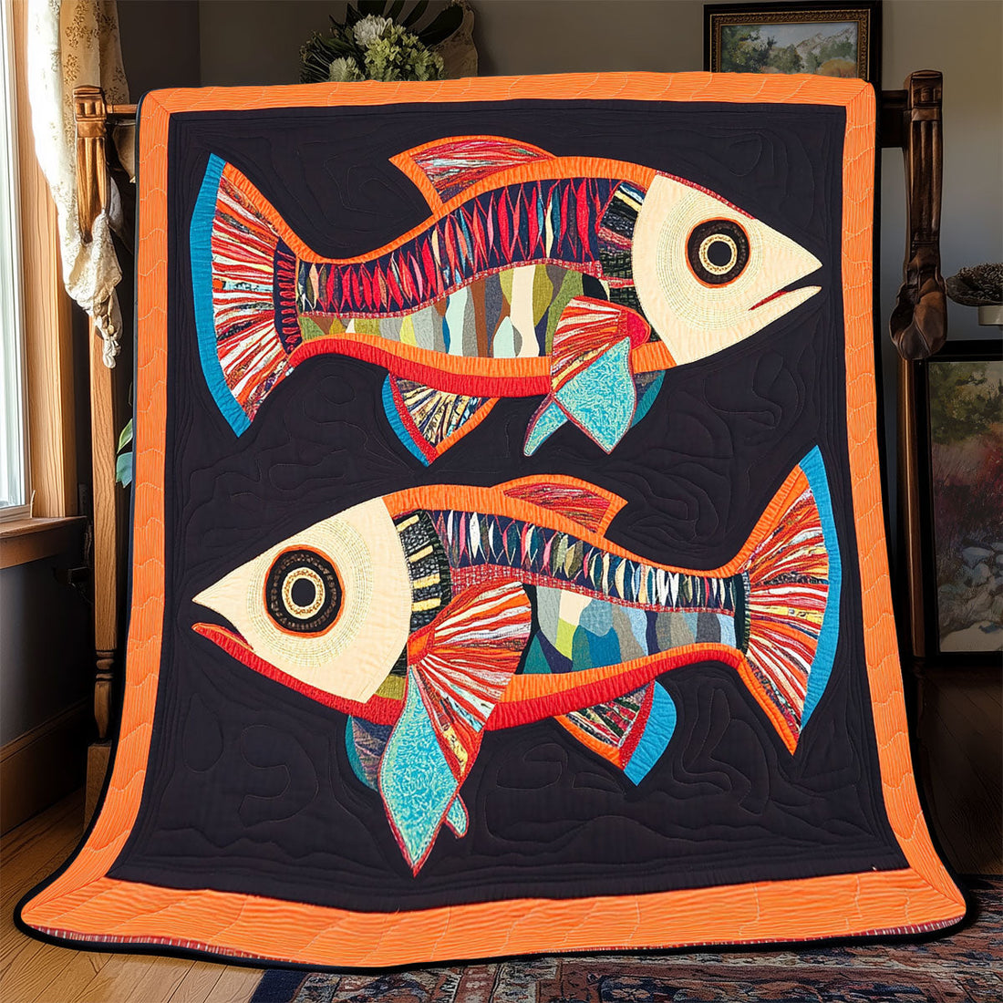 Vibrant Fish Soft Serenity Quilt Blanket