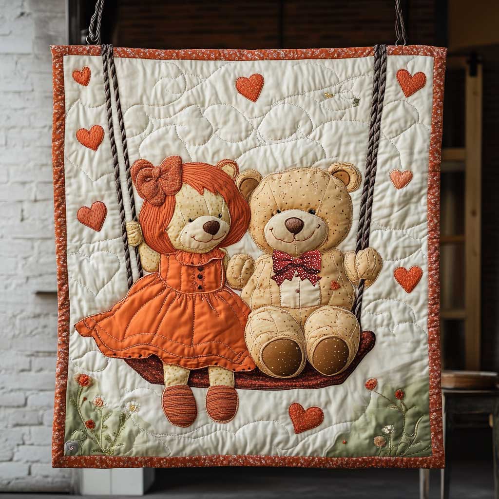 Adorable Couple Bear Quilt Blanket