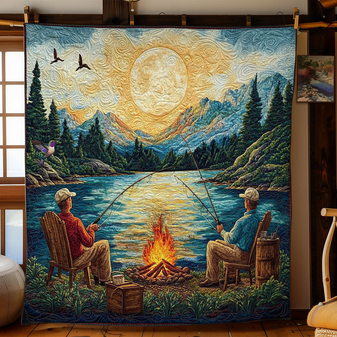 Fishing Camp Quilt Blanket
