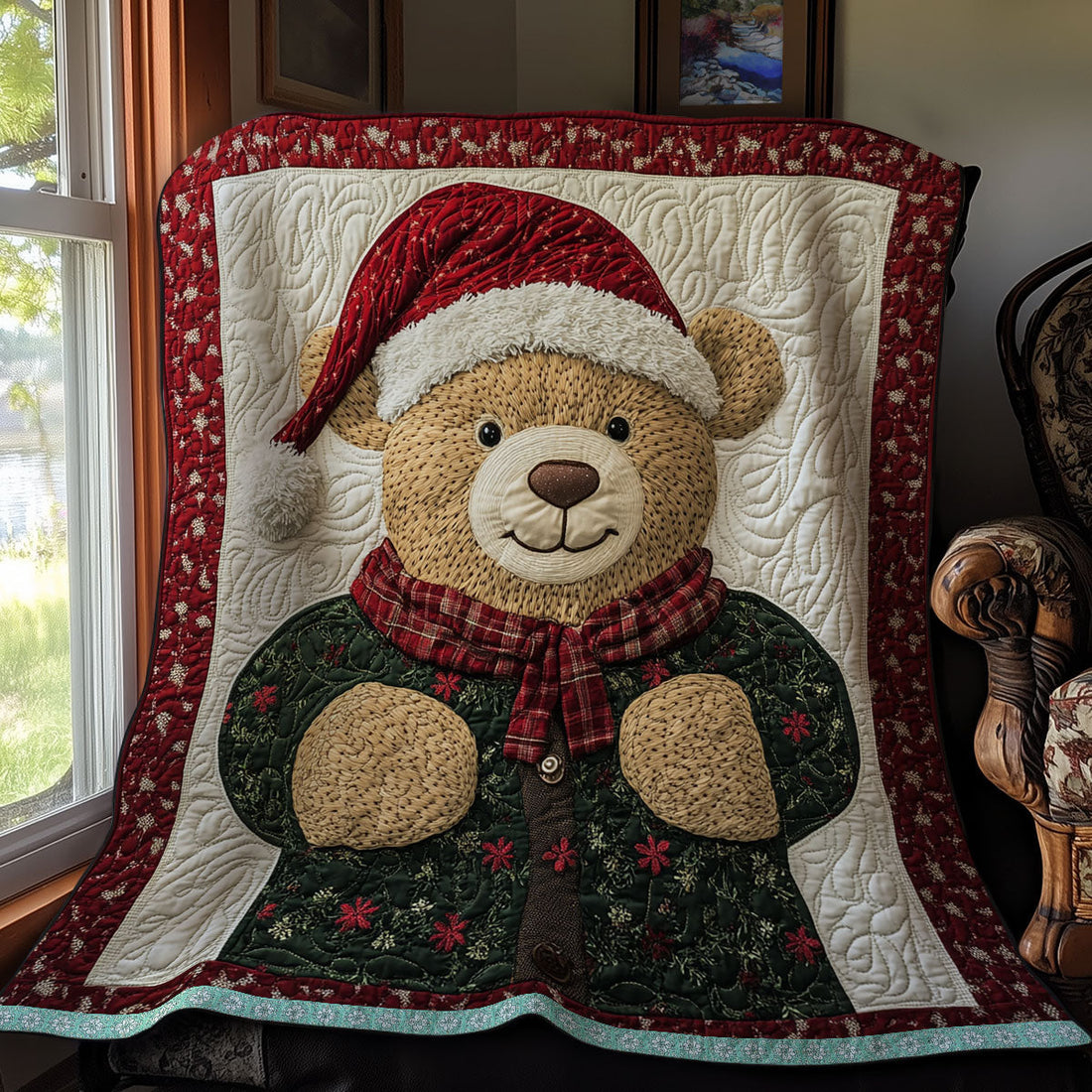 Teddy Bear Christmas Quiet Moments Quilt Blanket