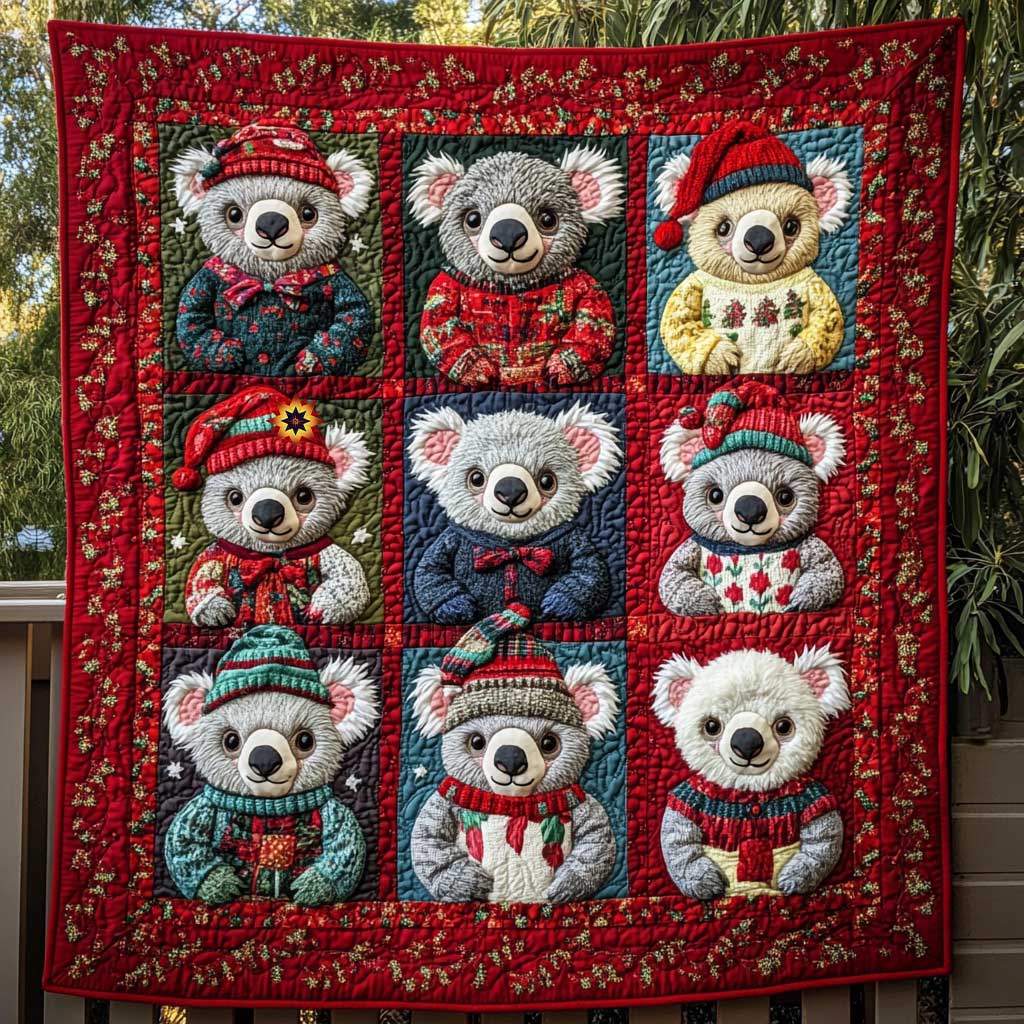 Christmas Koala Quilt Blanket