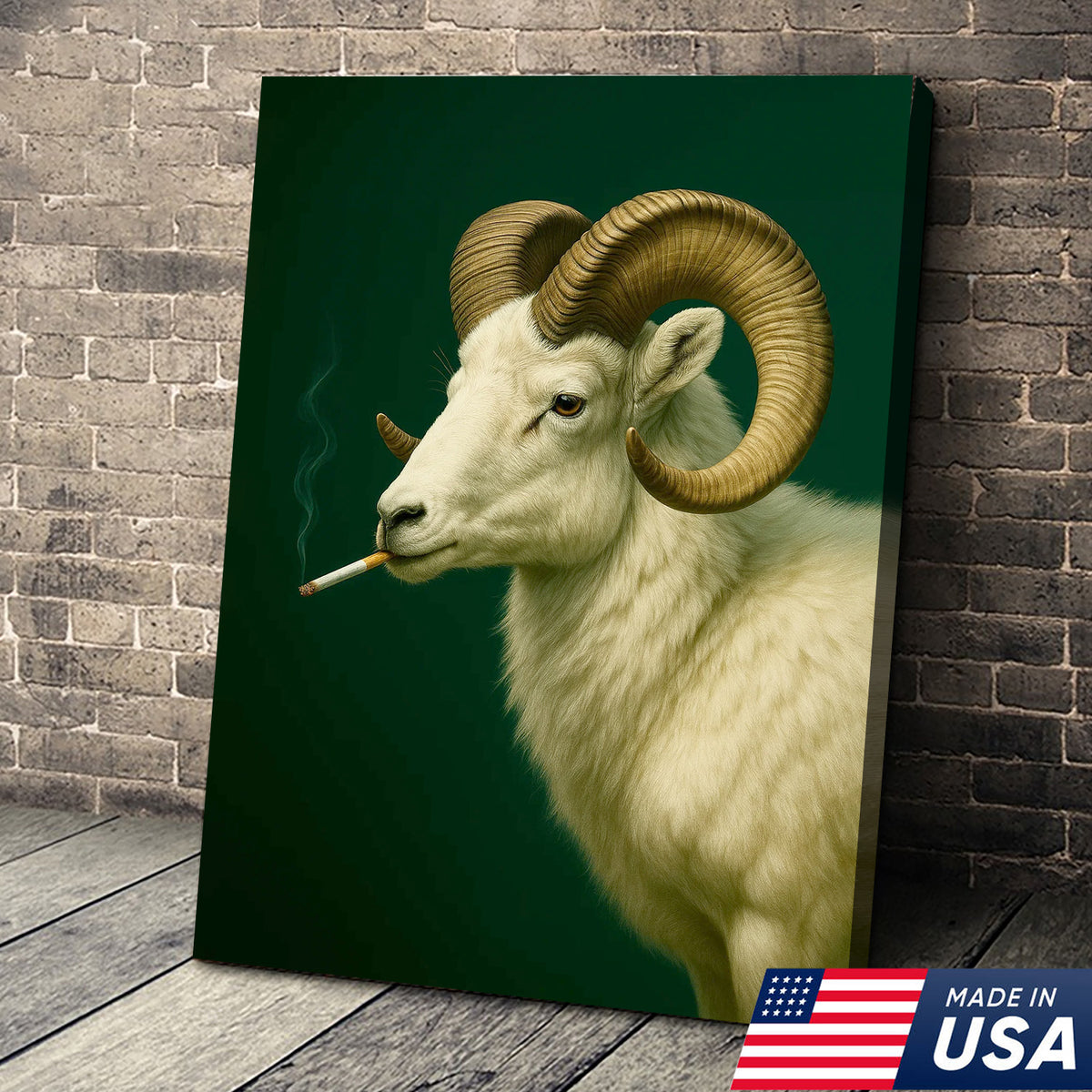 Dall Sheep Wall Art Canvas - Rustic Wildlife Decor for Cabin & Lodge - Hunting Gift Artwork