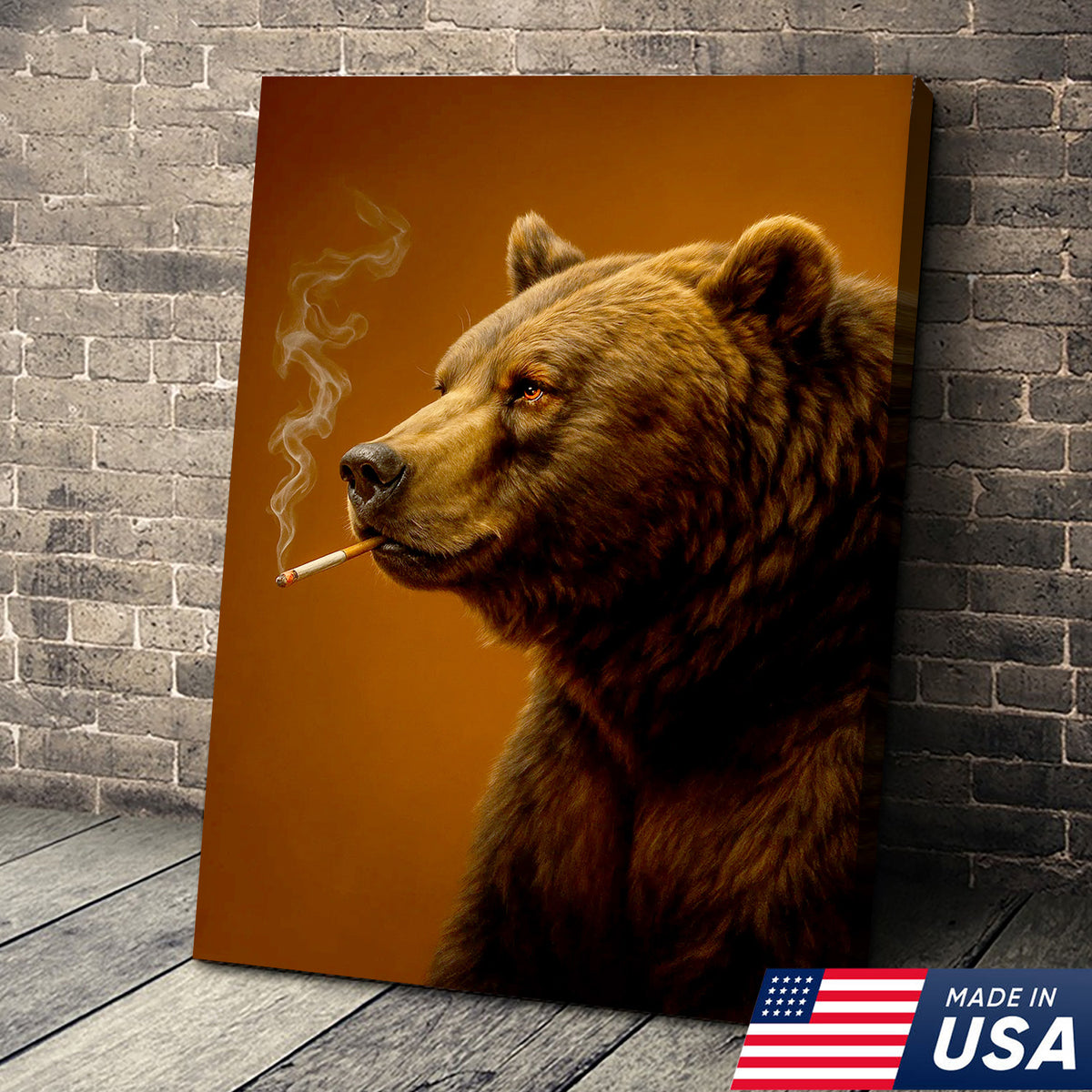 Grizzly Bear Canvas Wall Art – Majestic Rustic Wildlife Decor for Cabin, Lodge & Nature Lovers