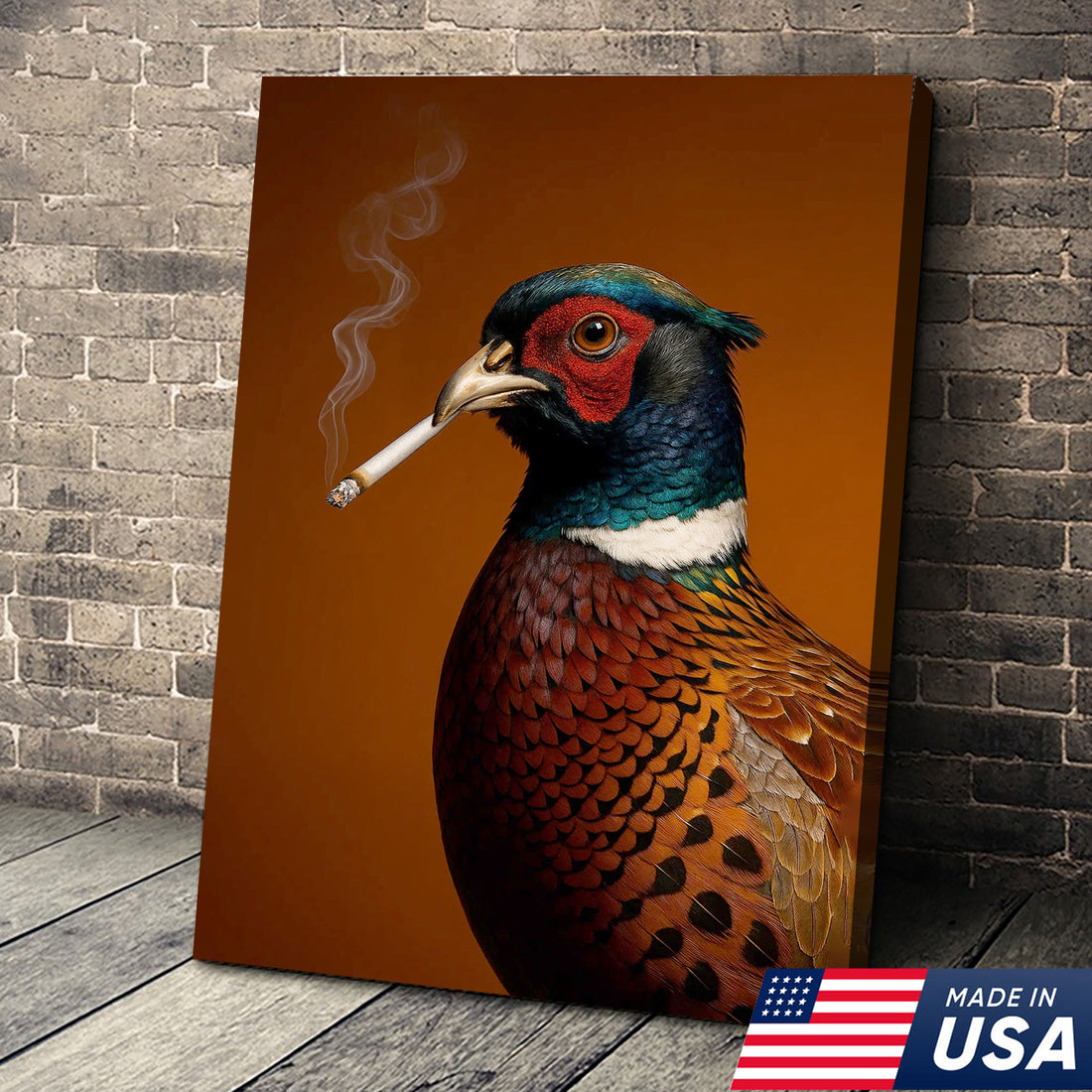 Pheasant Canvas Wall Art – Vibrant Rustic Wildlife Decor for Cabin, Lodge & Hunting Enthusiasts