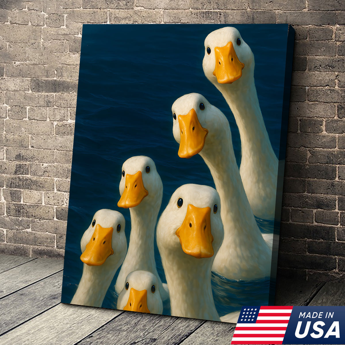 Funny Duck Canvas Wall Art – Quirky Farmhouse & Hunting Cabin Decor, Perfect Gift for Hunters