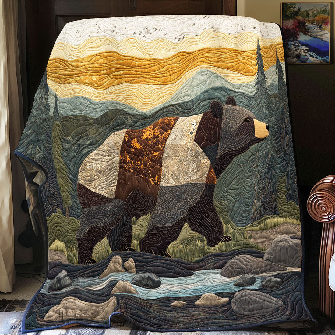 Bear Mountain Rustic Charm Quilt Blanket