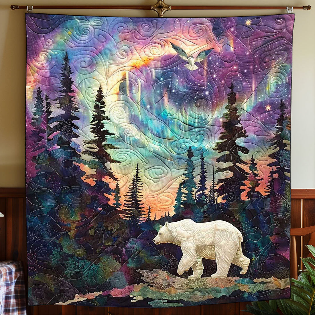 Aurora White Bear Quilt Blanket