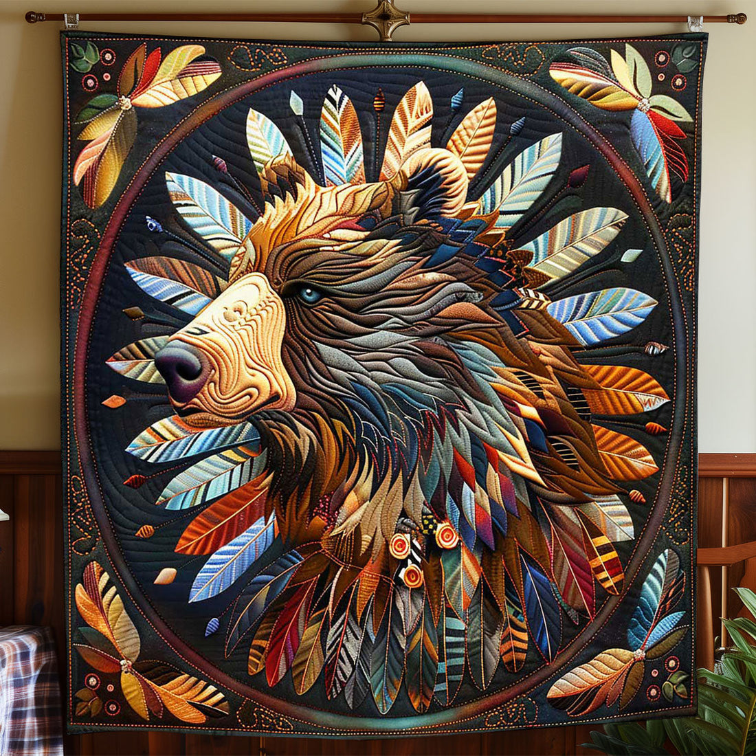Tribal Bear Cozy Retreat Quilt Blanket