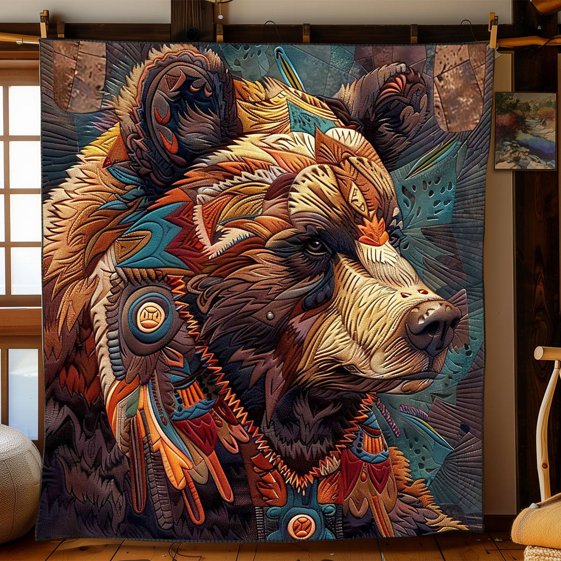 Bear Native America Quilt Blanket