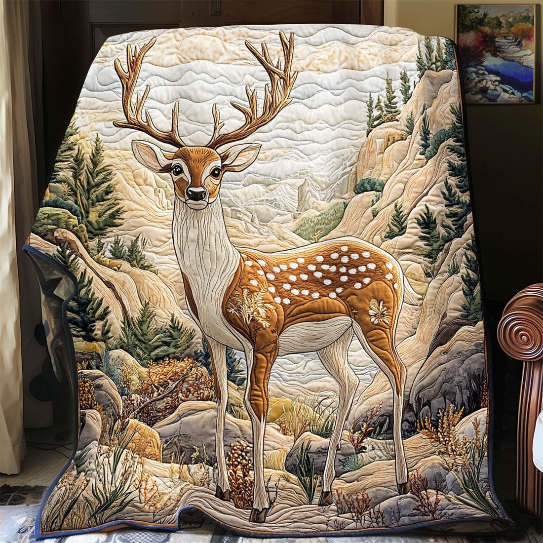 Deer Quiet Moments Quilt Blanket