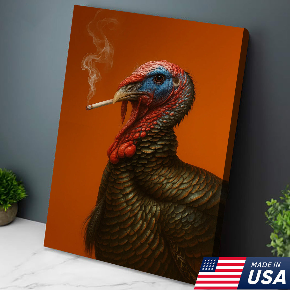 Wild Turkey Canvas Wall Art – Rustic Wildlife Decor for Cabin, Lodge & Hunting Enthusiasts