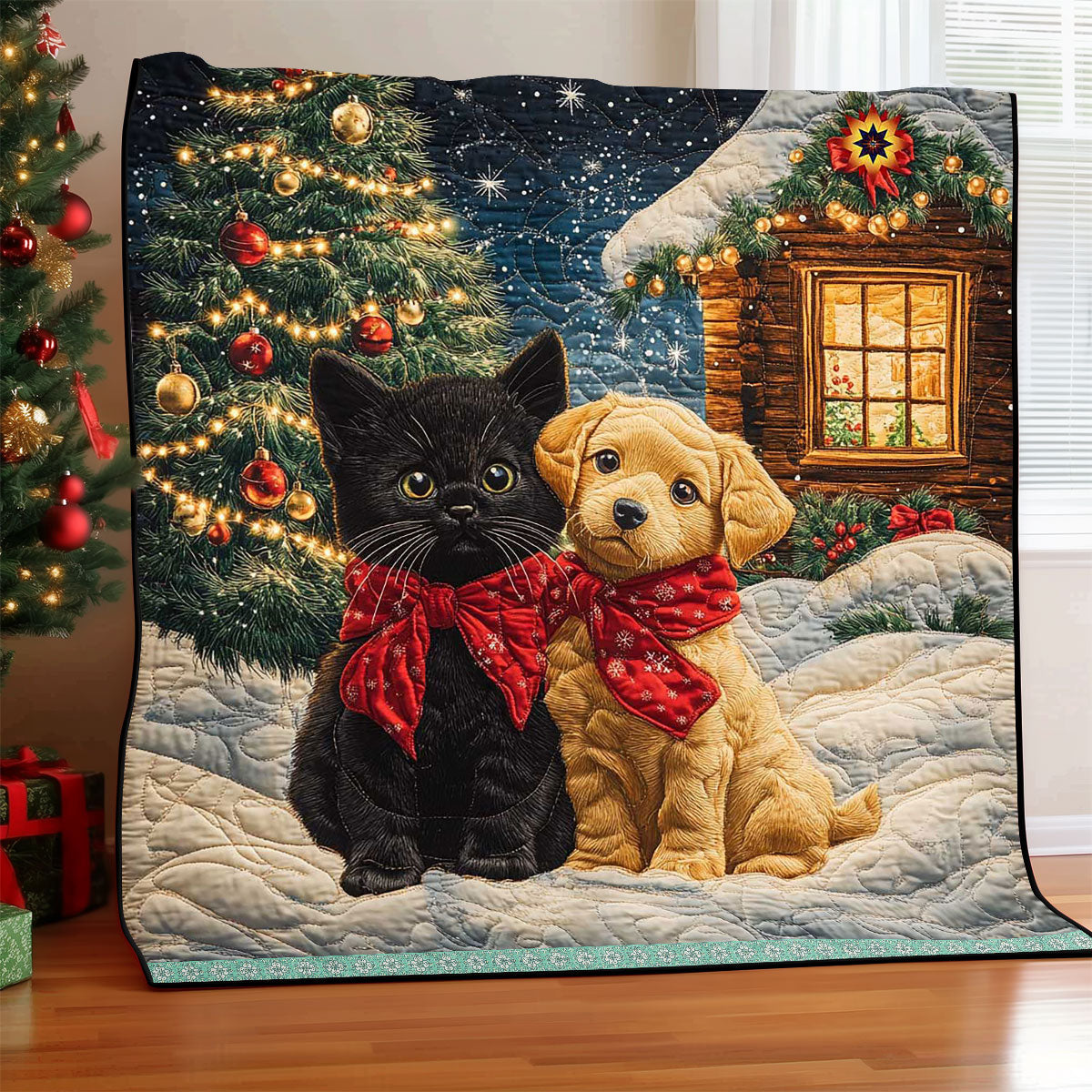 Christmas Best Friend Dog Quilt Blanket