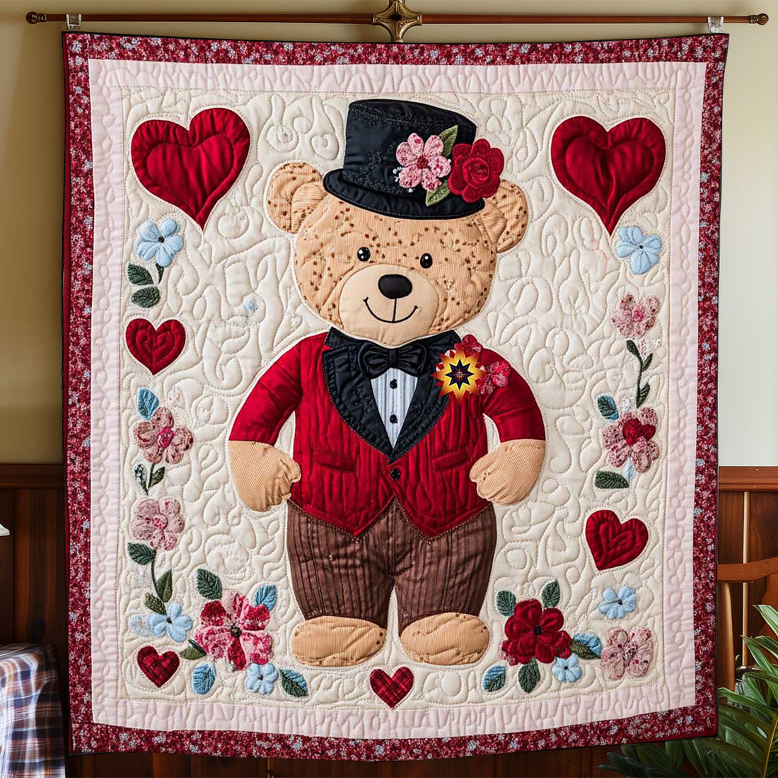 Valentine Teddy Bear Woodland Comfort Quilt Blanket