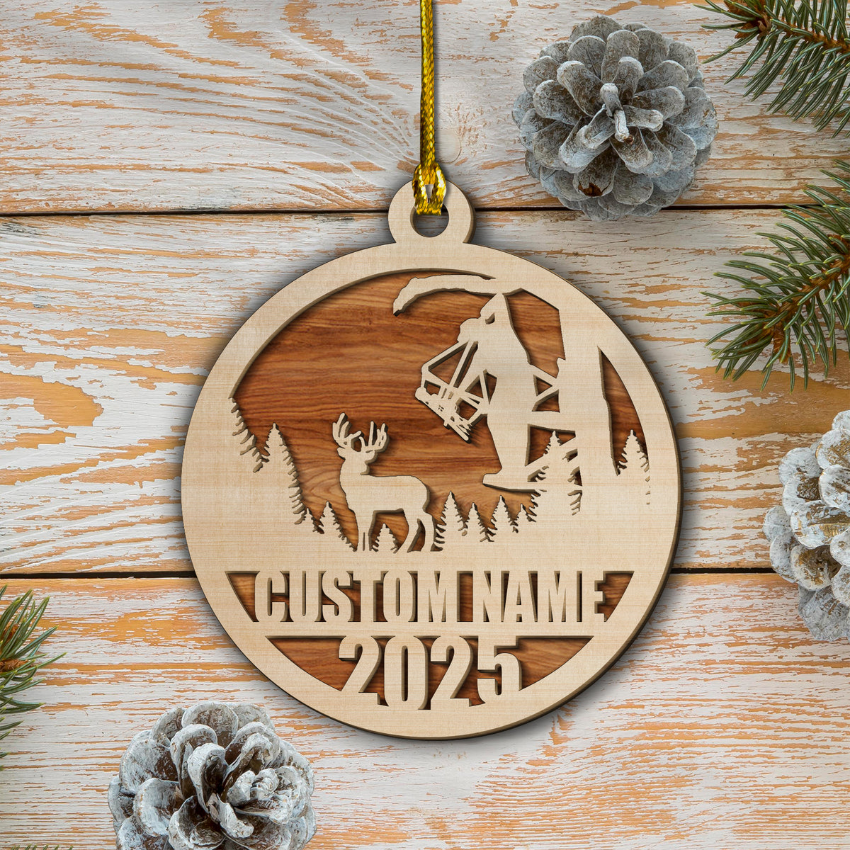 Personalized Bow Hunter Ornament 2025 – Custom Name Gift for Deer Hunters