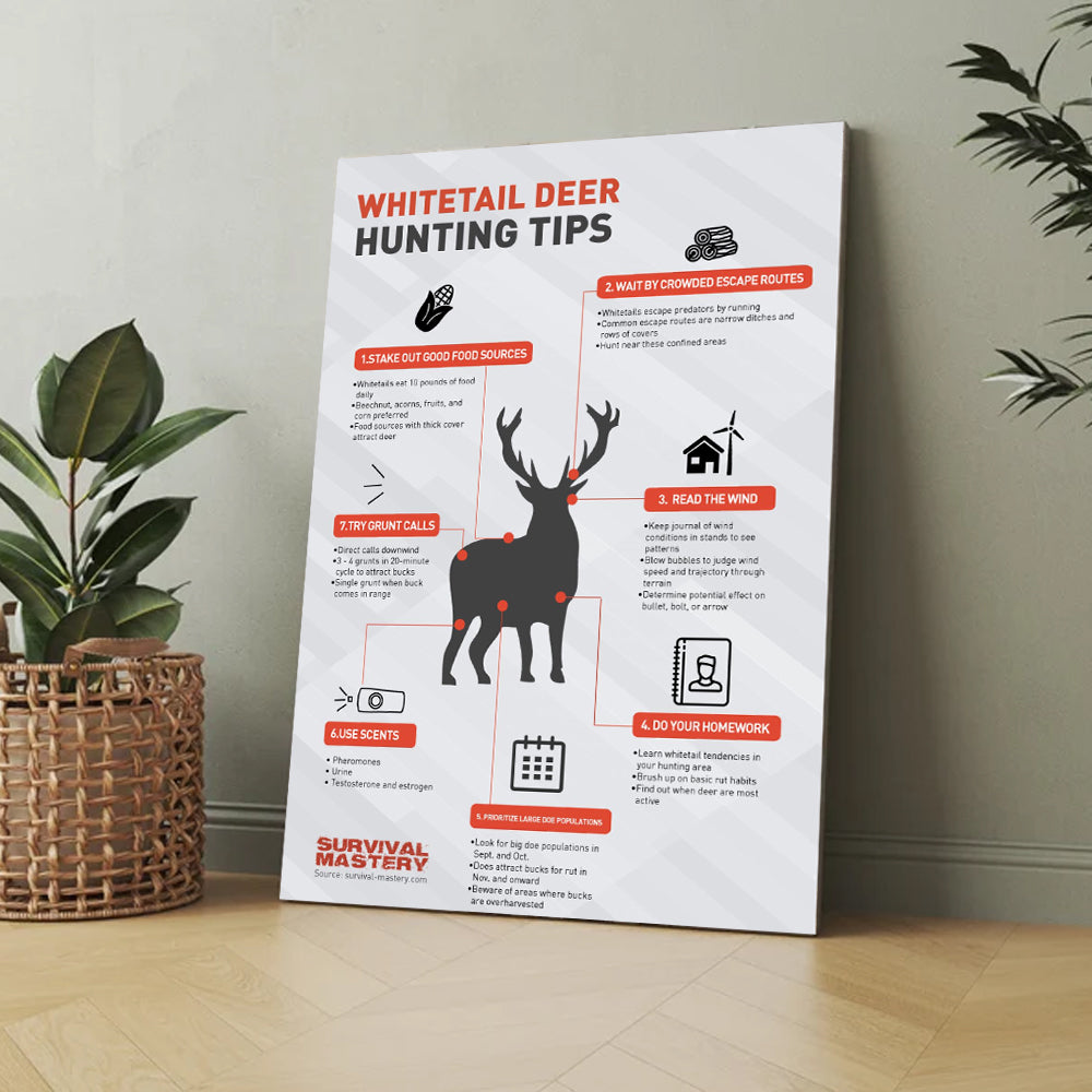 Whitetail Deer Hunting Tips Canvas Poster – Perfect Decor for Hunters