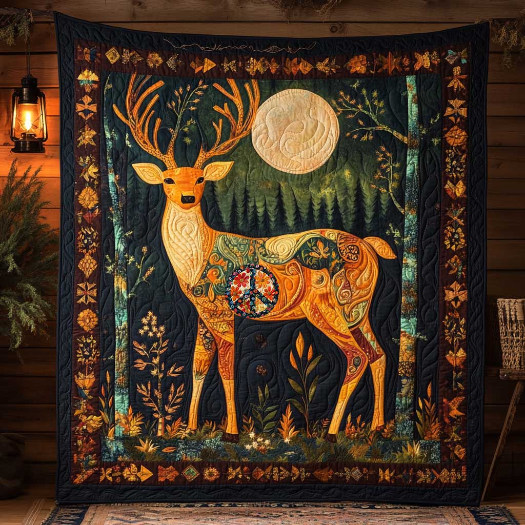 Deer Of The Wild Quilt Blanket