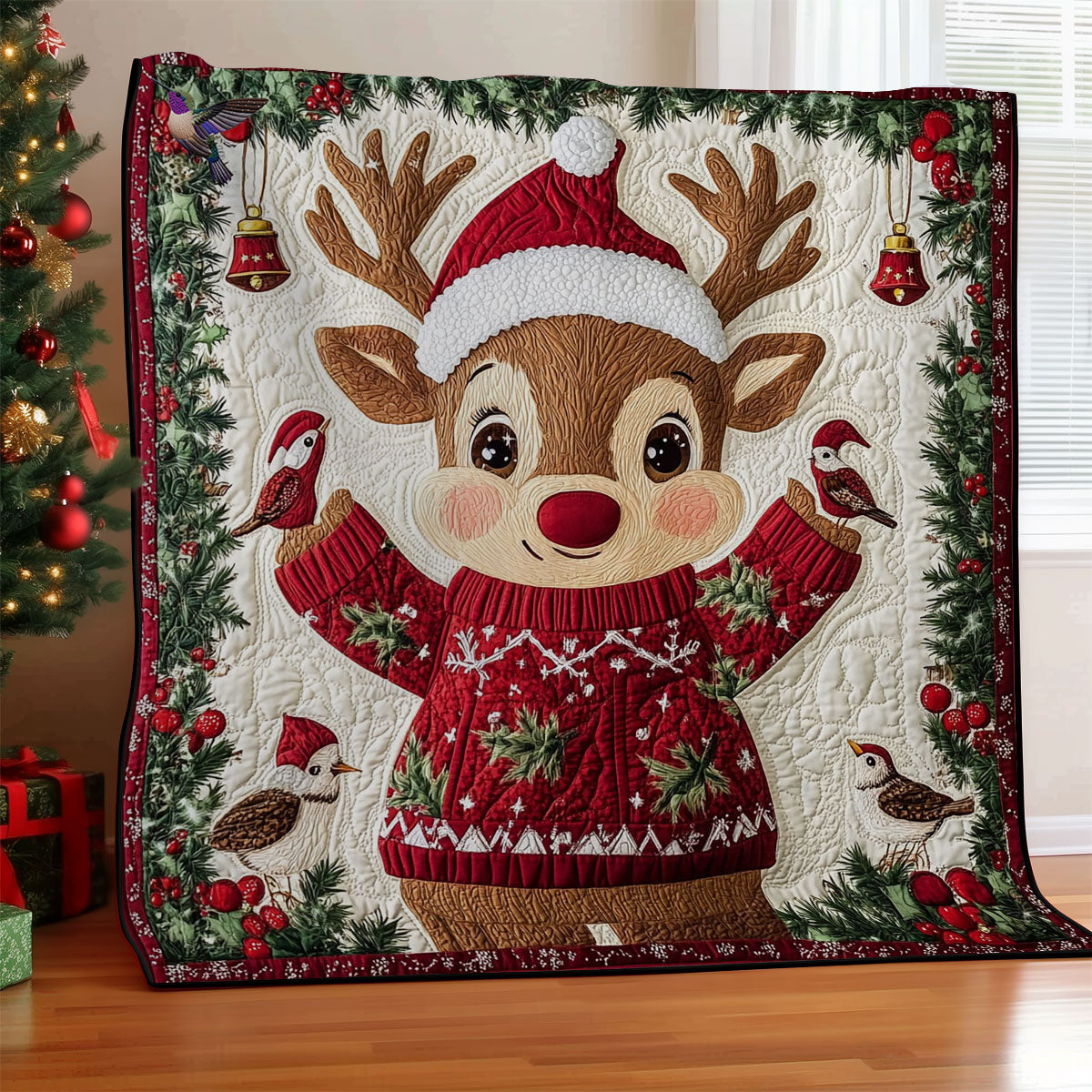 Reindeer Peaceful Retreat Quilt Blanket