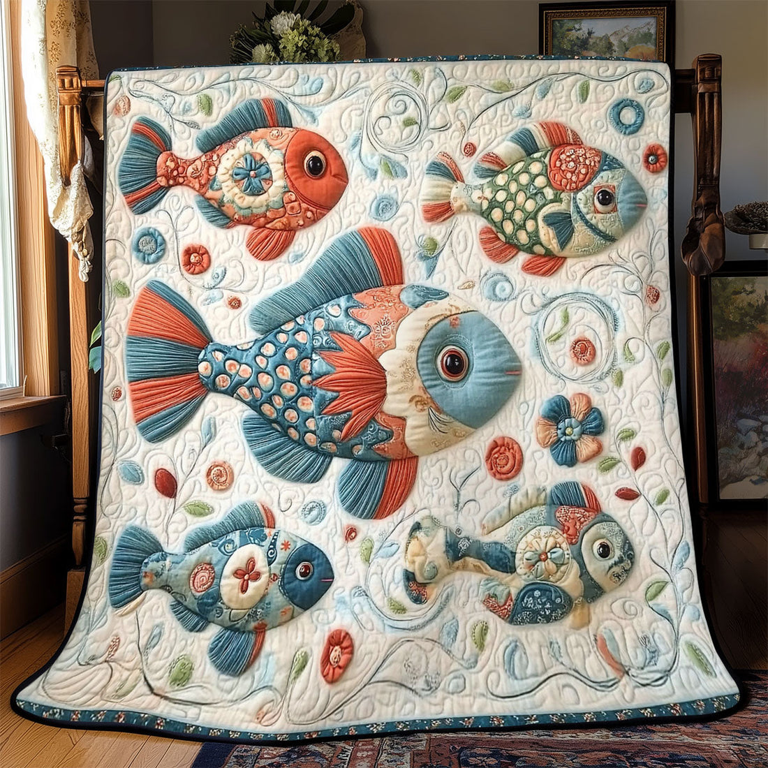 Fish Tale Bliss Woodland Comfort Quilt Blanket