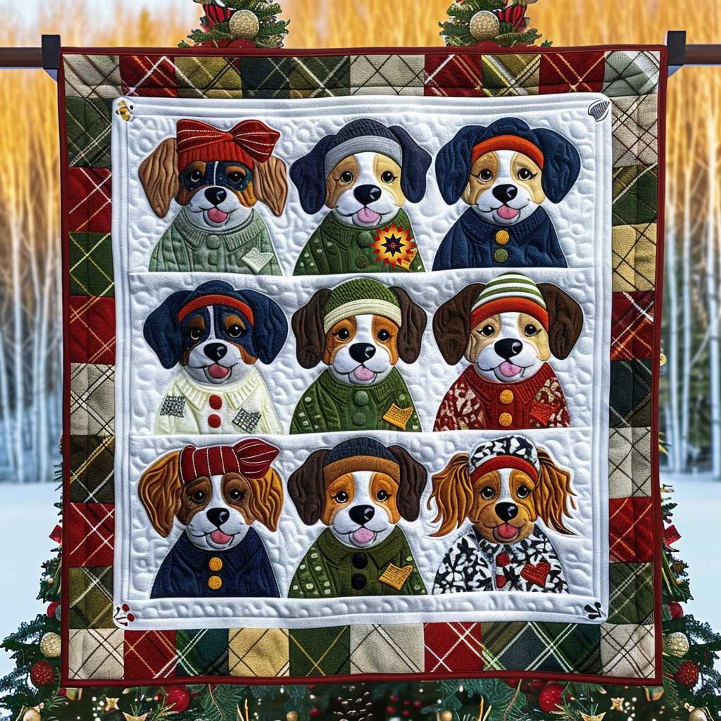 Christmas Cavalier Sweater Quilt Blanket