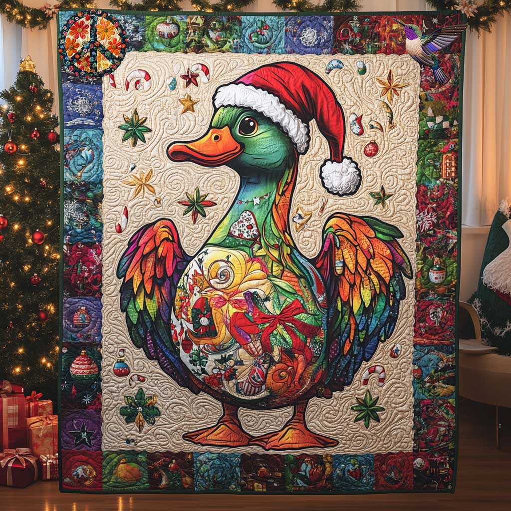 Rebel Duck Christmas Quiet Moments Quilt Blanket
