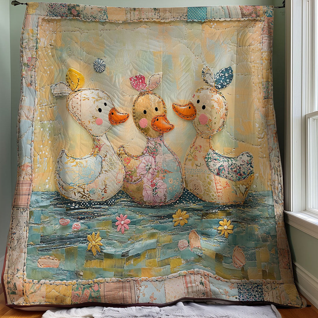 Adorable Ducks Quilt Blanket
