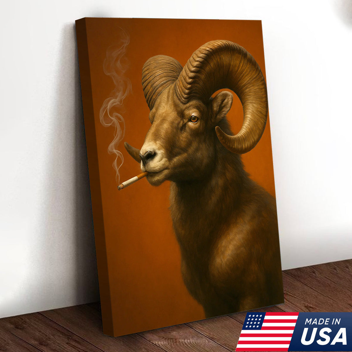 Bighorn Sheep Canvas Wall Art – Majestic Rustic Wildlife Decor for Cabin, Lodge & Nature Lovers