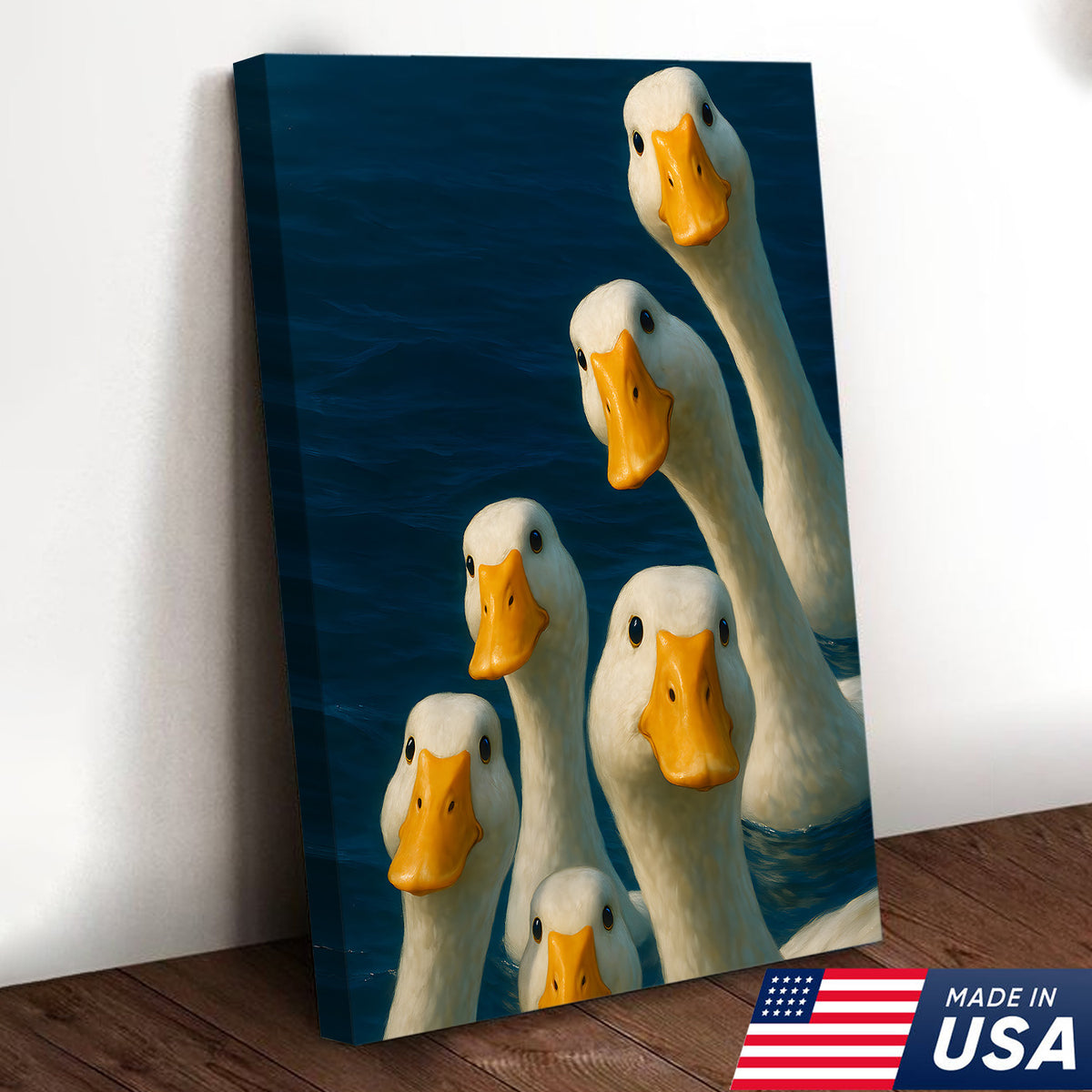 Funny Duck Canvas Wall Art – Quirky Farmhouse & Hunting Cabin Decor, Perfect Gift for Hunters