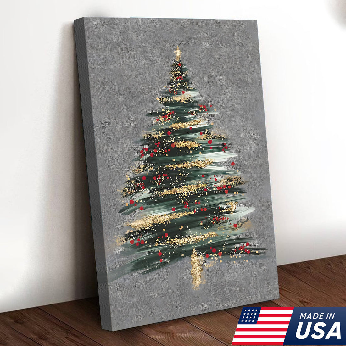 Golden Noel Christmas Canvas