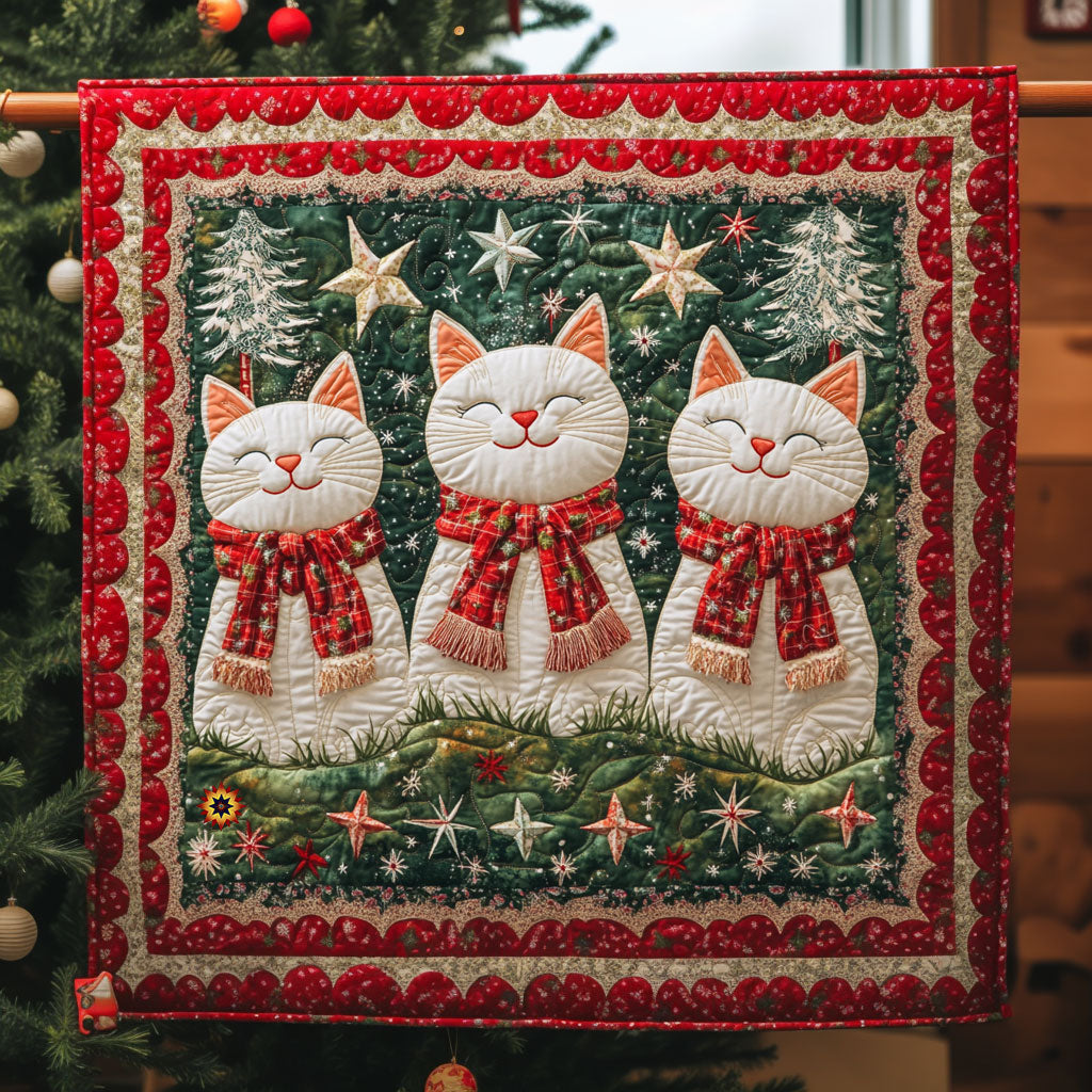 Christmas Cat Hearthside Quilt Blanket