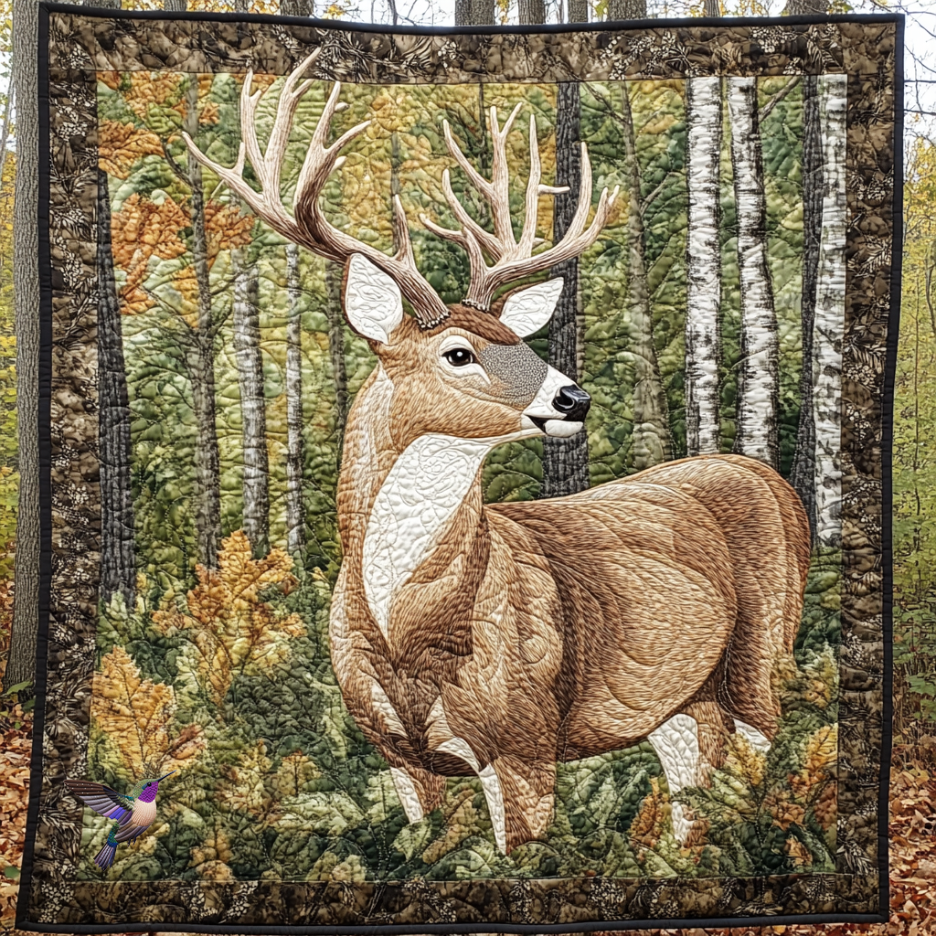 Deer Forest Rustic Comfort Quilt Blanket