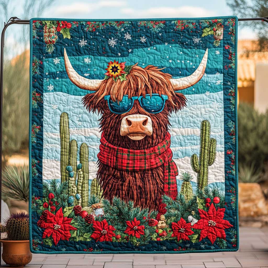 Christmas Bison Quilt Blanket