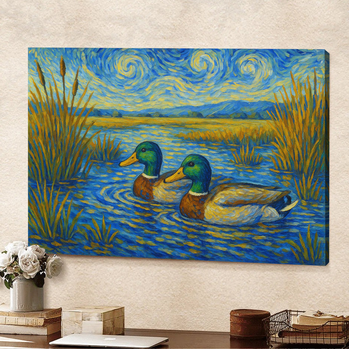 Mallard Duck Hunting Canvas – Rustic Wildlife Wall Art for Hunters