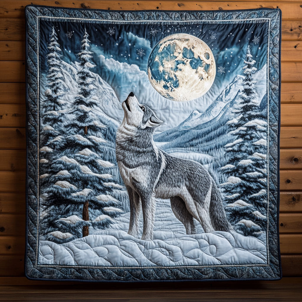 Winter Wolf Quiet Moments Quilt Blanket