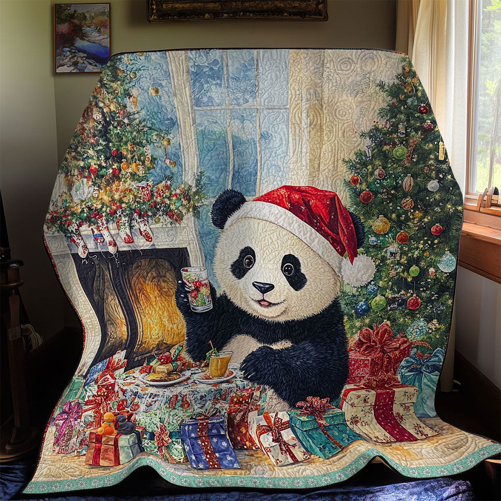 Panda Christmas Quiet Moments Quilt Blanket
