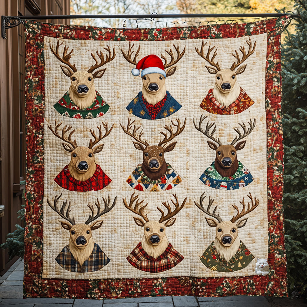 Reindeer Woodland Retreat Quilt Blanket