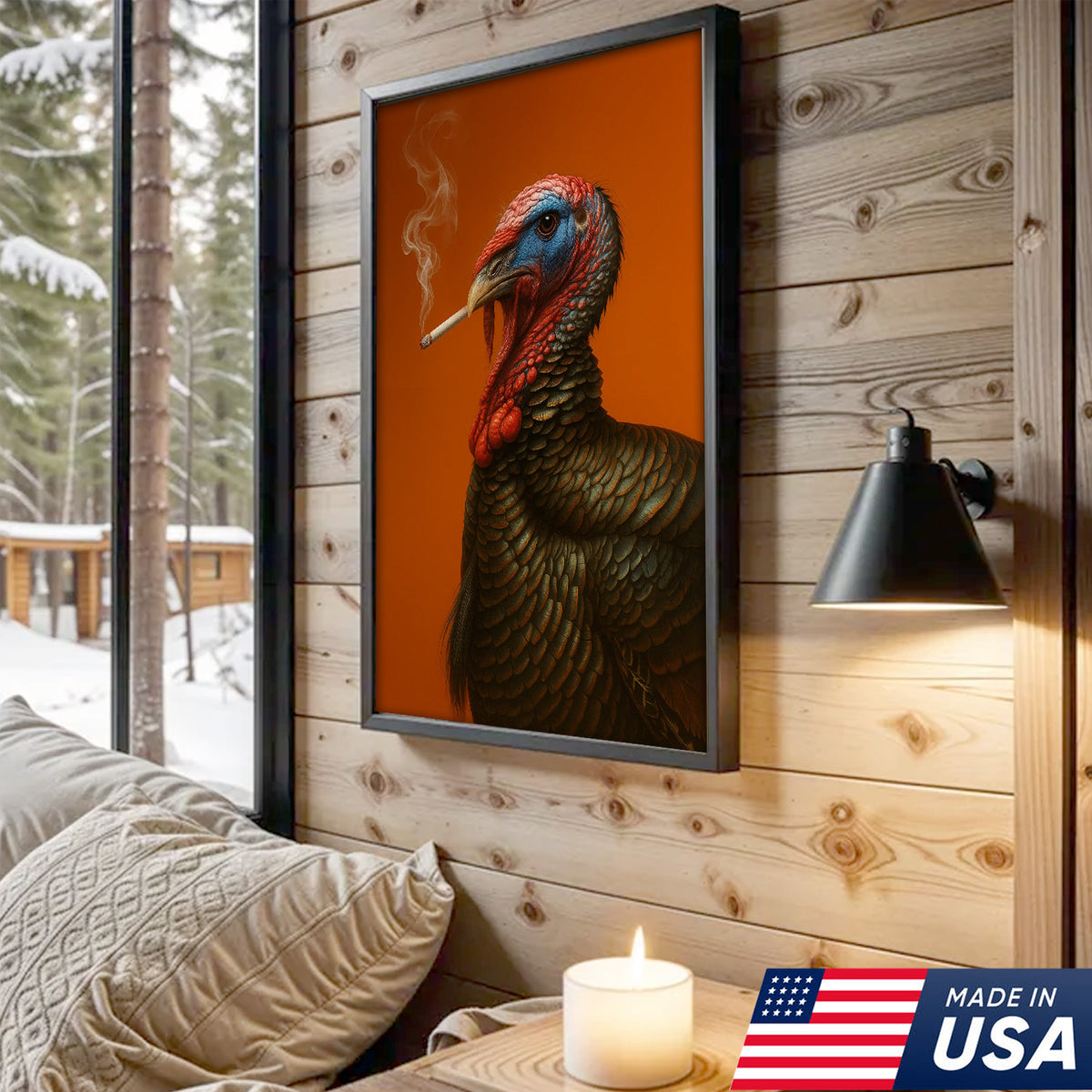 Wild Turkey Canvas Wall Art – Rustic Wildlife Decor for Cabin, Lodge & Hunting Enthusiasts