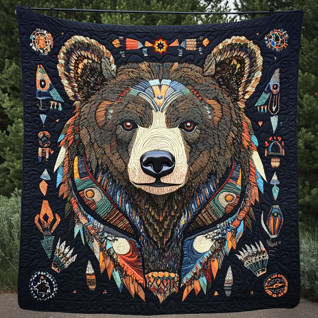 Native American Bear Quiet Moments Quilt Blanket
