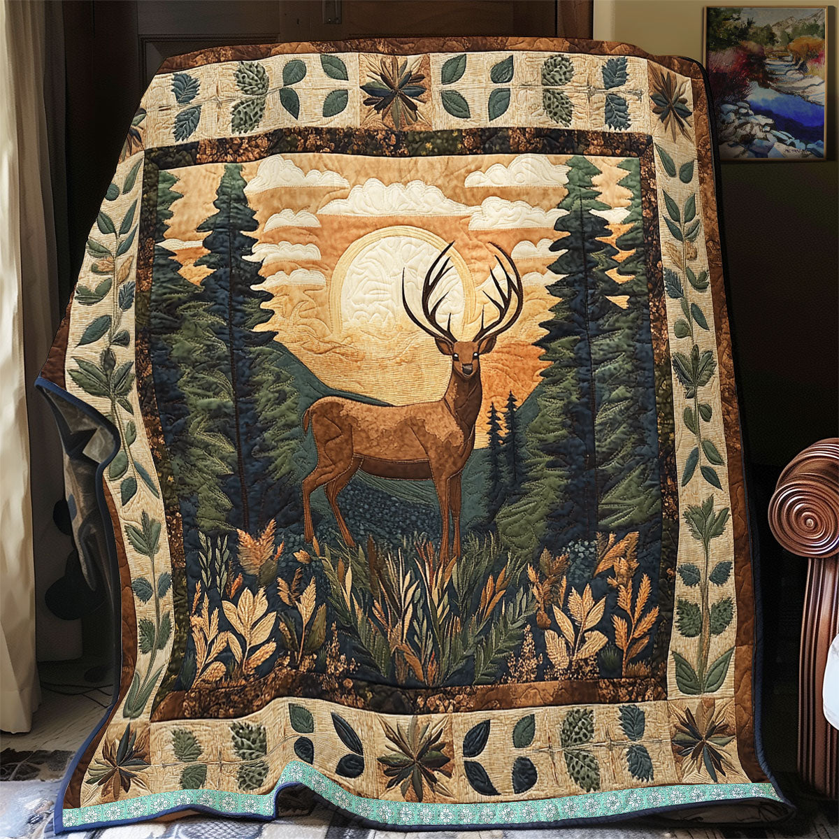 Deer Forest Quilt Blanket