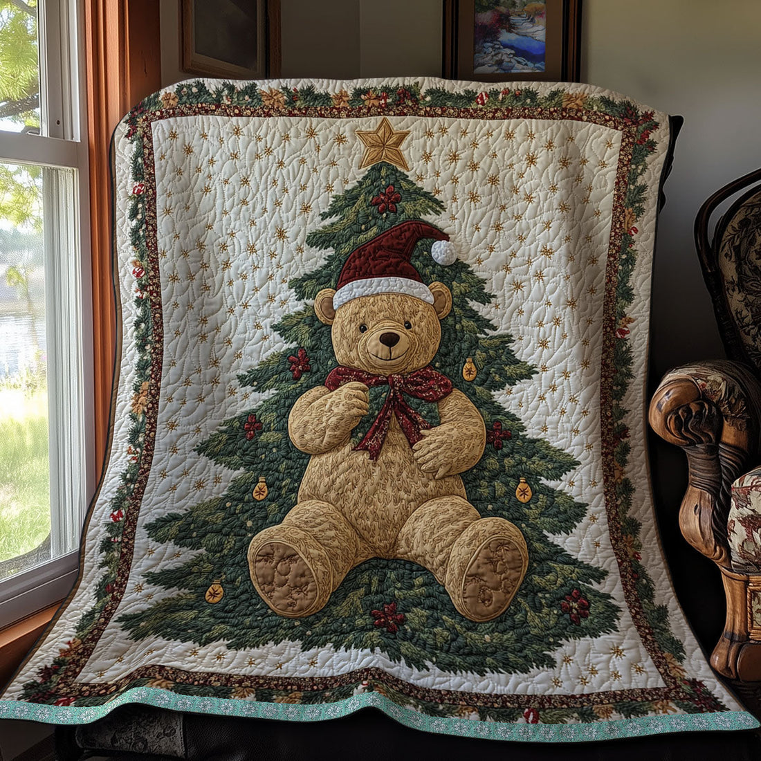 Teddy Bear Christmas Woodland Comfort Quilt Blanket