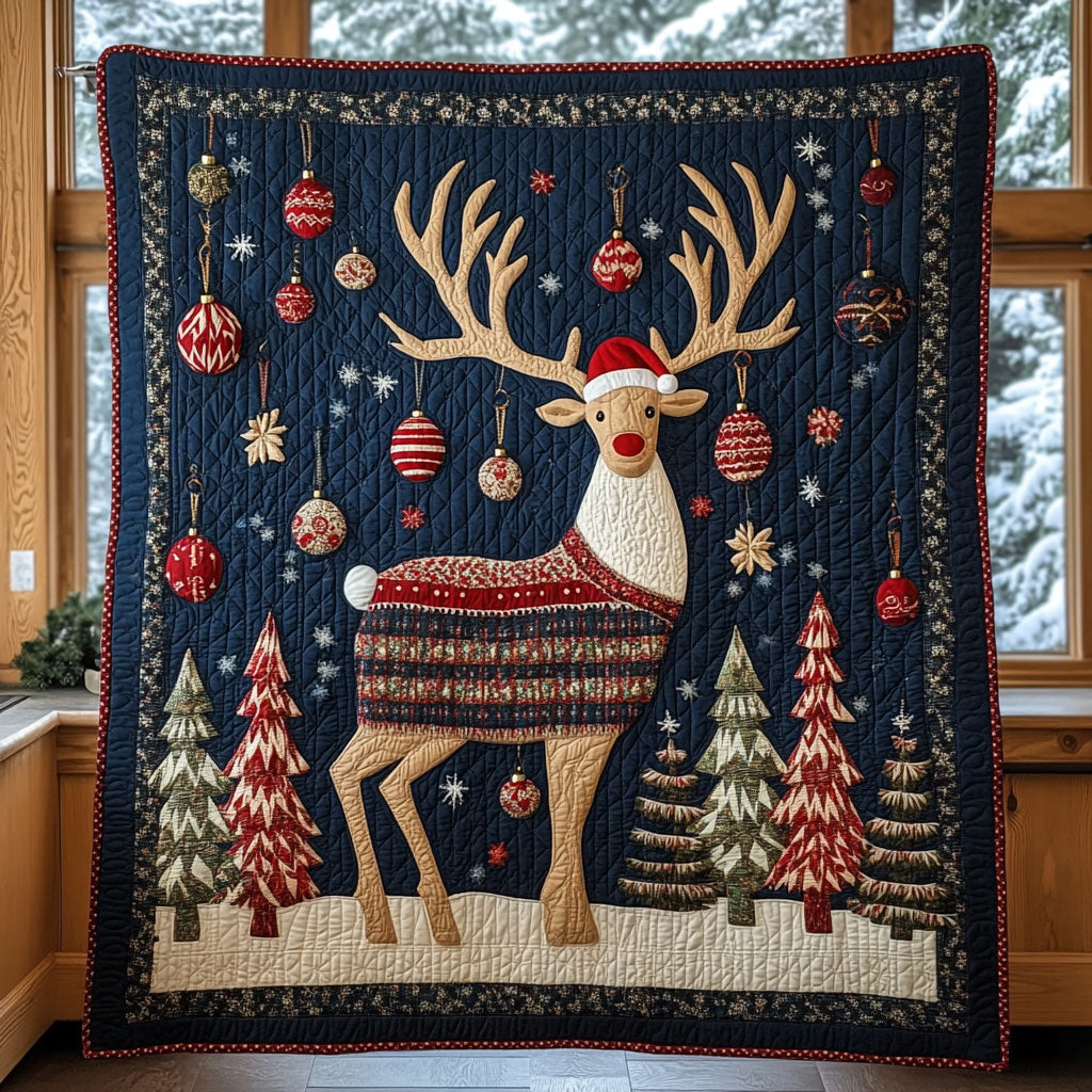 Holiday Antlers Quilt Blanket