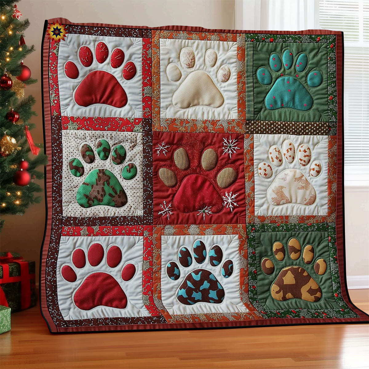 Christmas Paws Quilt Blanket
