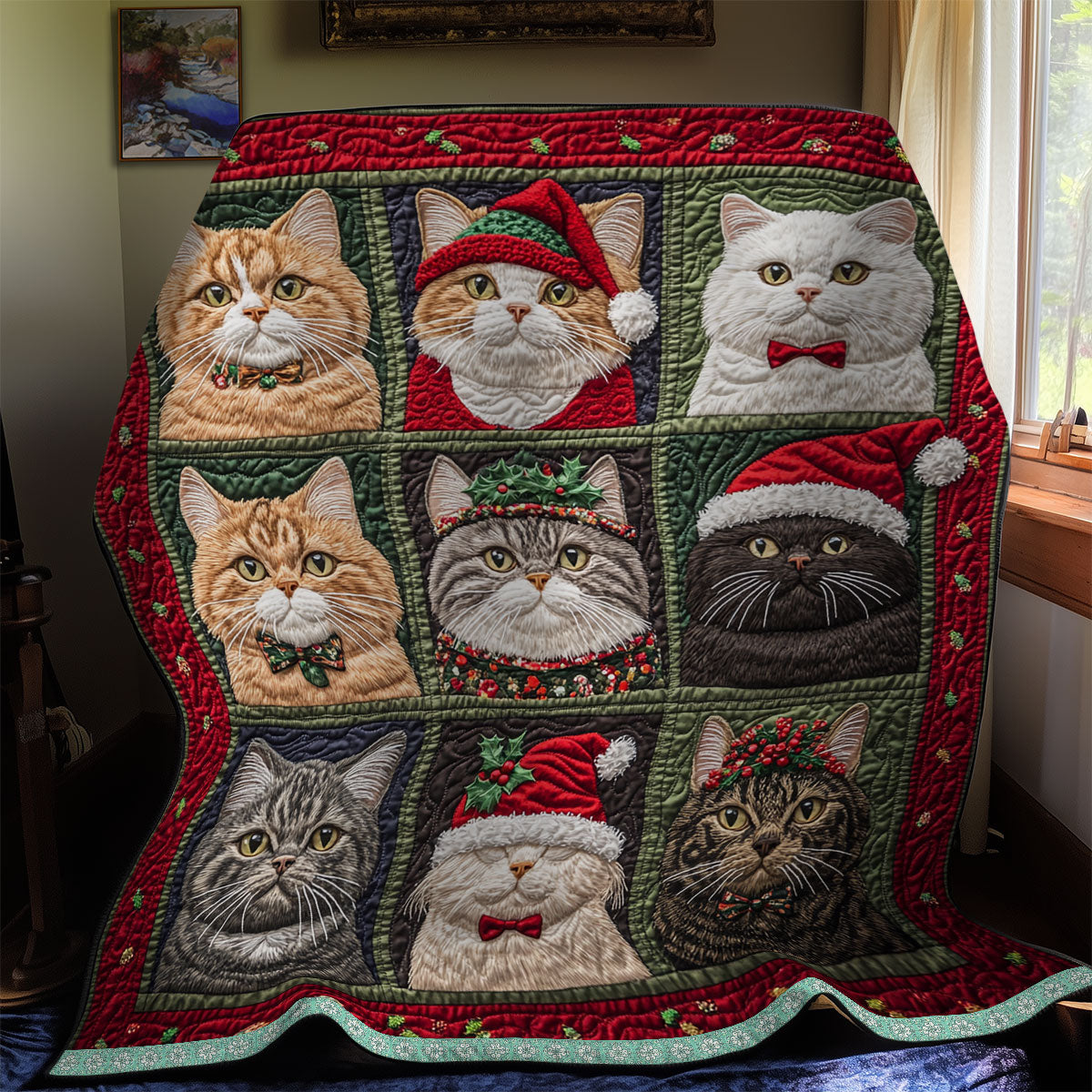Cat Noel Quilt Blanket