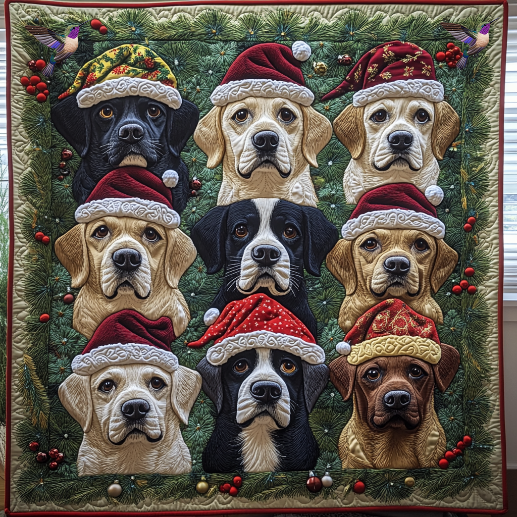 Christmas Labradors Quilt Blanket