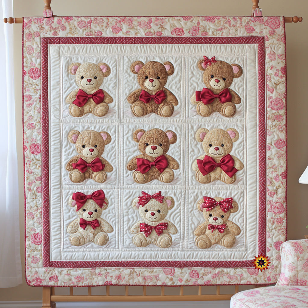 Lovely Teddy Bear Woodland Comfort Quilt Blanket