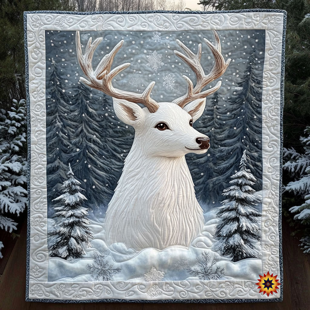 Snow Reindeer Quilt Blanket