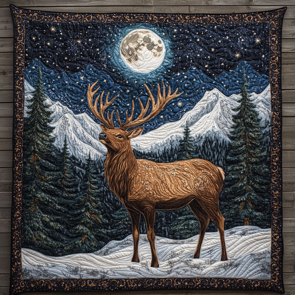 Night Deer Quilt Blanket