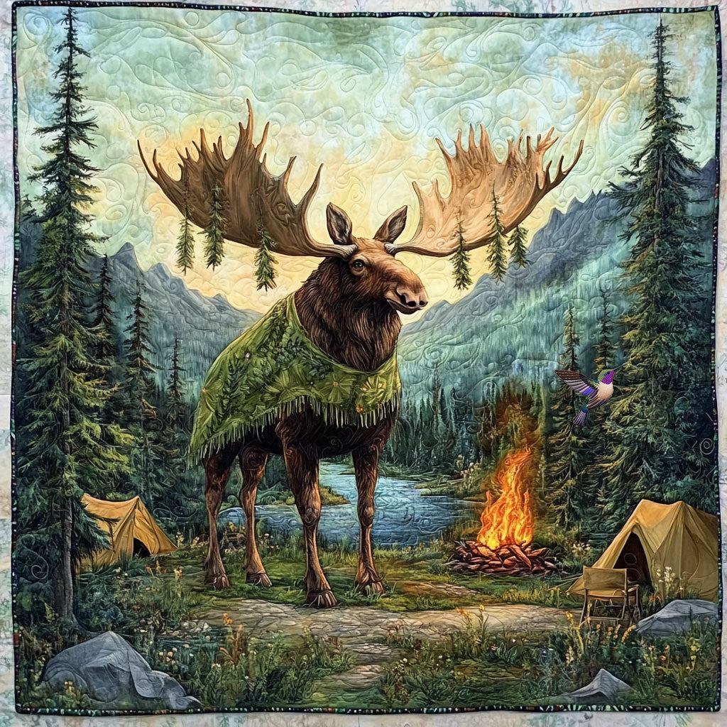 Forest Moose Quilt Blanket