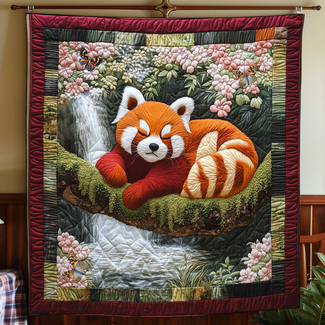 Chilling Red Panda Quilt Blanket
