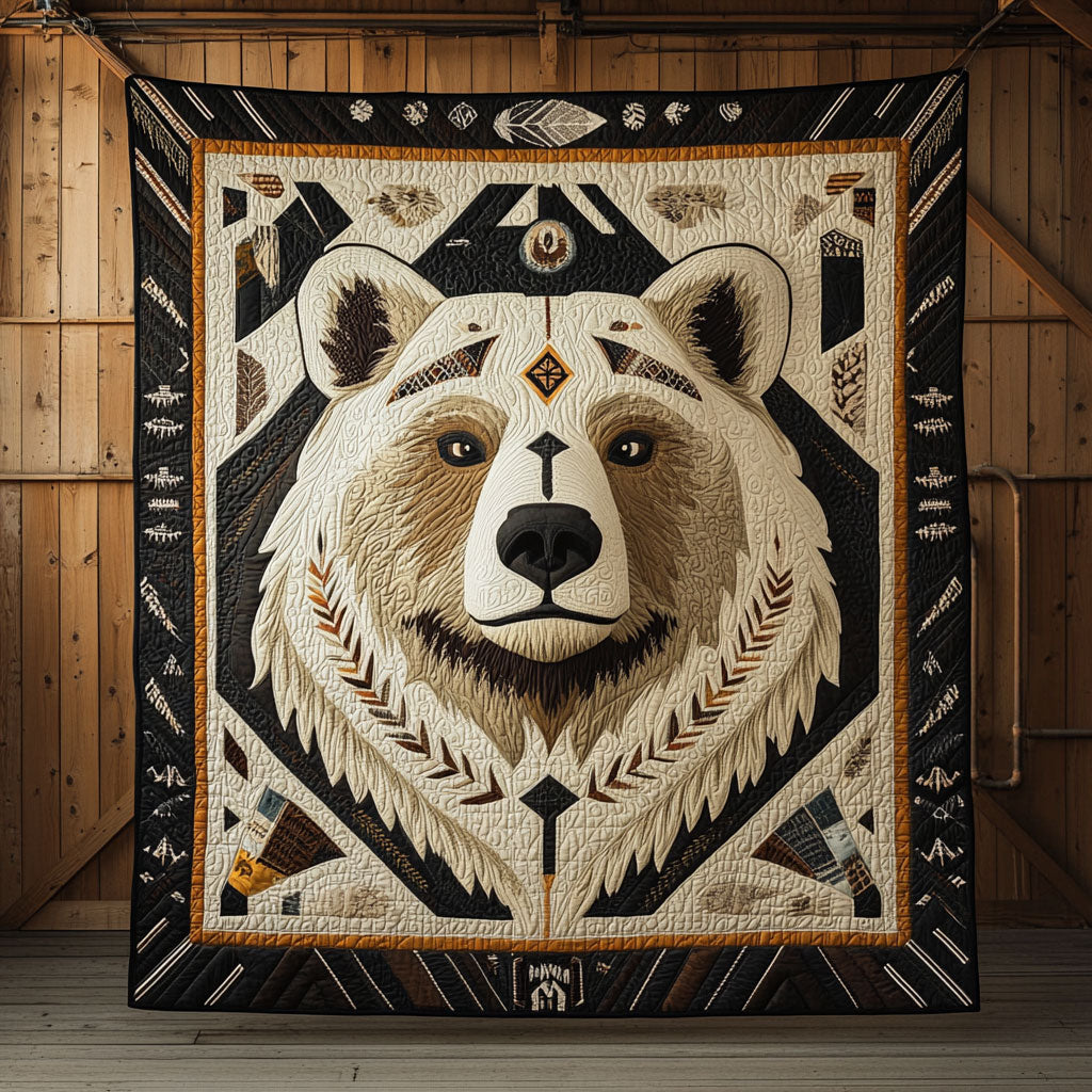 Tribal Bear Quiet Moments Quilt Blanket