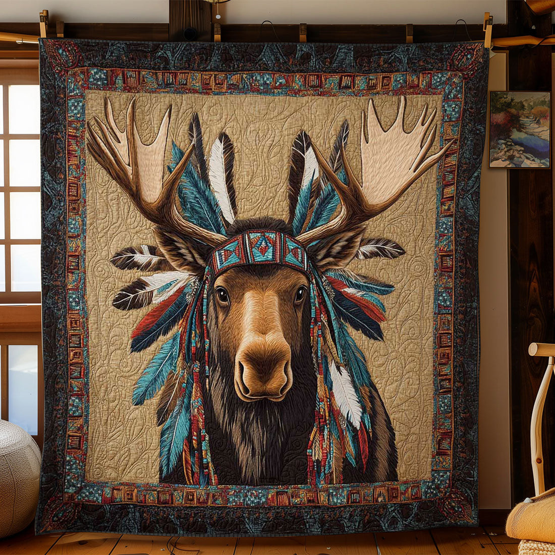 Spirit Moose Quilt Blanket